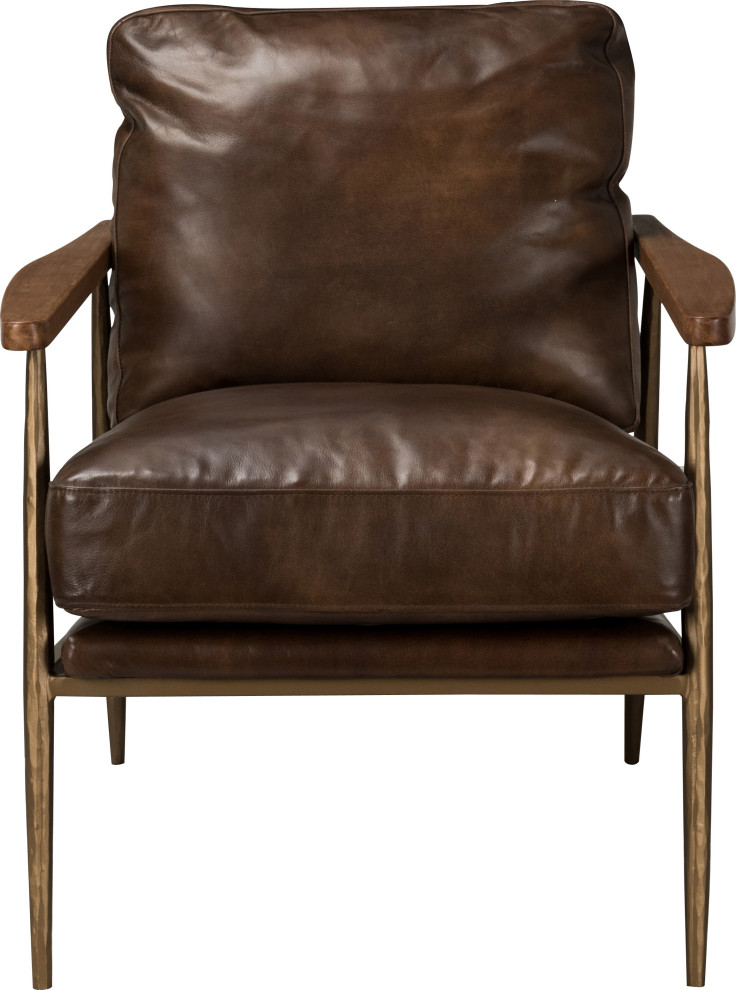 Arnold Leather Club Chair   Midcentury   Armchairs And Accent Chairs   by HedgeApple  Houzz