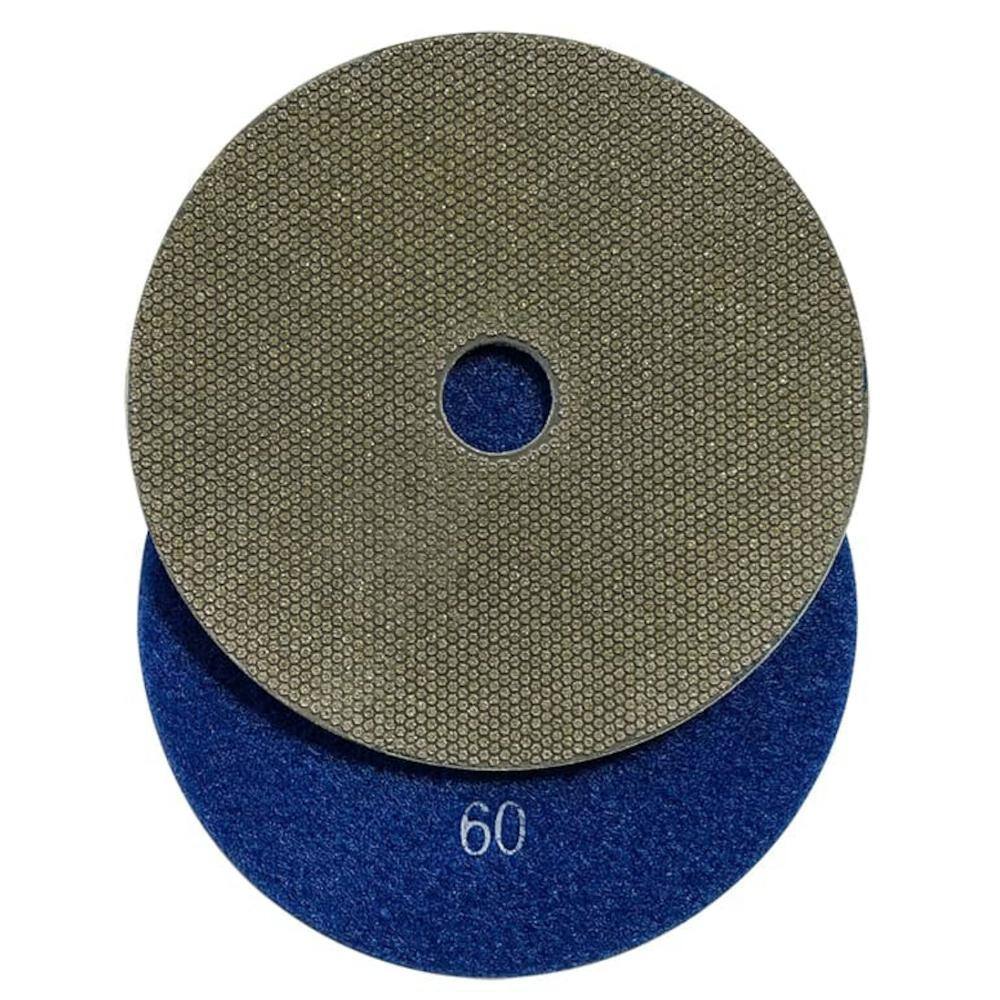 EDiamondTools 5 in. Electroplated Diamond Grinding and Polishing Pads for Concrete Stone or Masonry Wet or Dry #5060 Grit TDP50060_THD