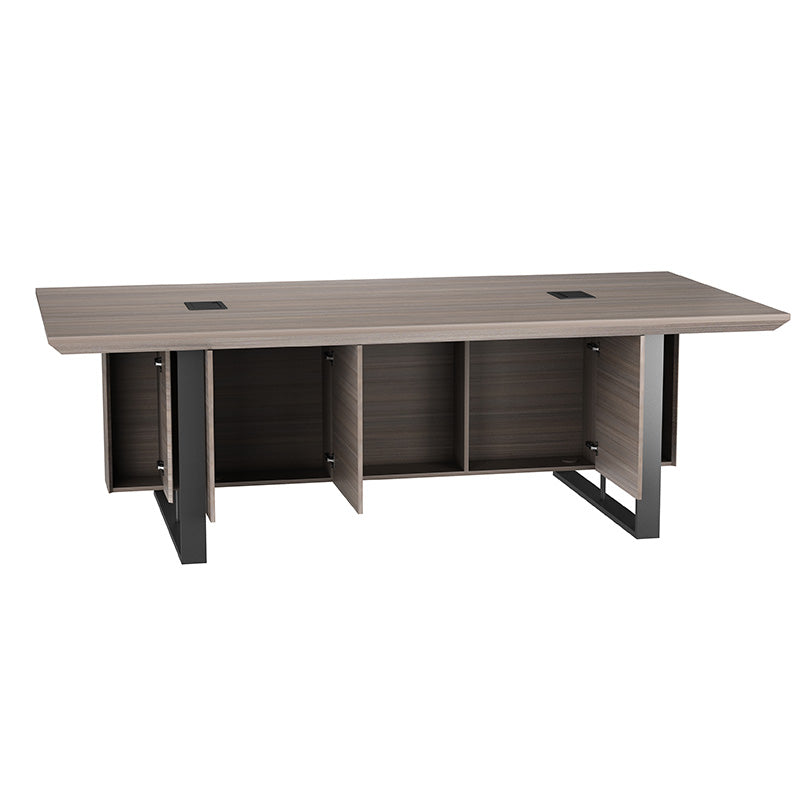 INIGO Boardroom Meeting Table 2.4M - Hazelnut & Black