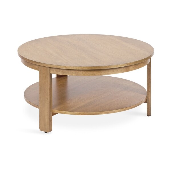 Kate and Laurel Foxford Round Wood Coffee Table - 34x34x17