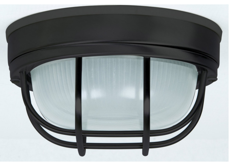 Bulkheads 1 Light Outdoor Ceiling Light  Textured Black   Beach Style   Outdoor Flush mount Ceiling Lighting   by Buildcom  Houzz