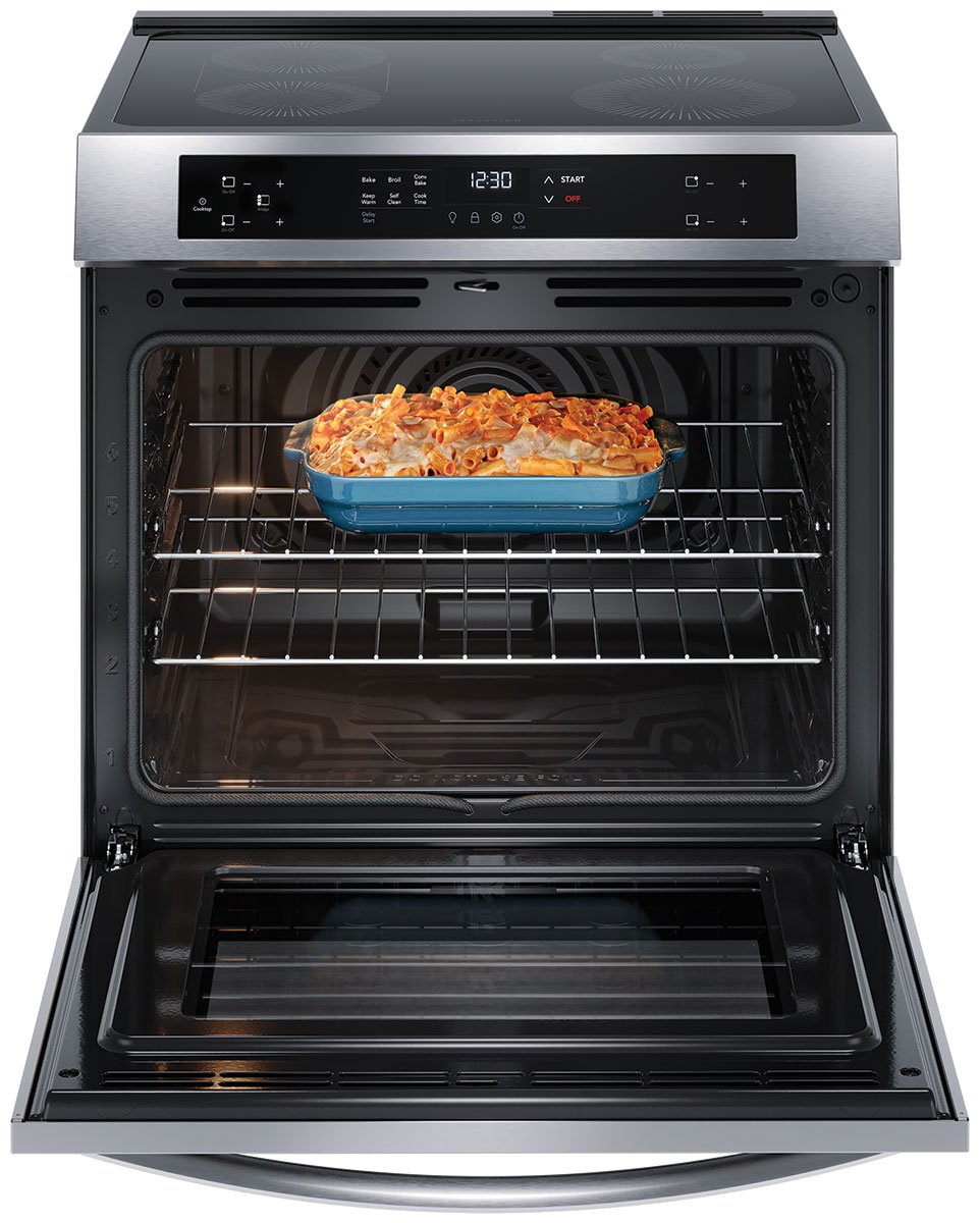 Frigidaire ADA 30-Inch Front Control Induction Range with Convection Bake in Stainless Steel