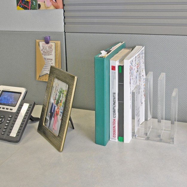 Azar Displays Clear Acrylic Bookend And Desk File Sorter Acrylic 1 pack