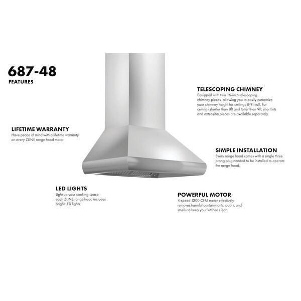 ZLine Ducted Wall-mount Stainless Steel Range Hood (687)