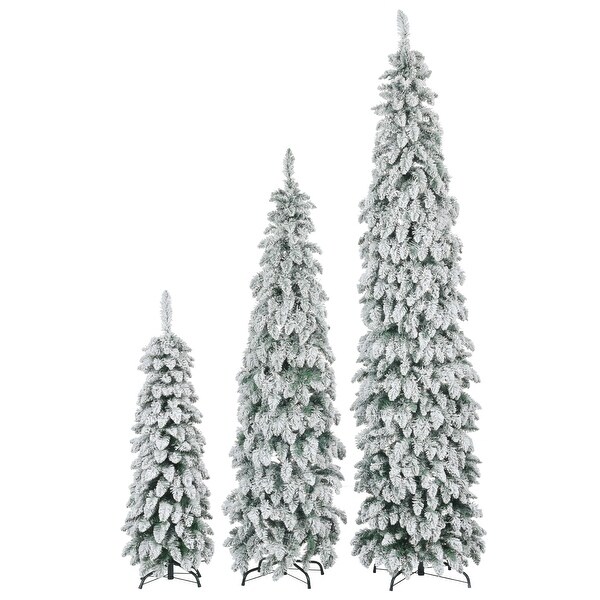 Set of 3 Hinged Xmas Trees with 820 WarmYellow LED Lights and 2539 Branch Tips，PreLit Green Pine Artificial Christmas Tree