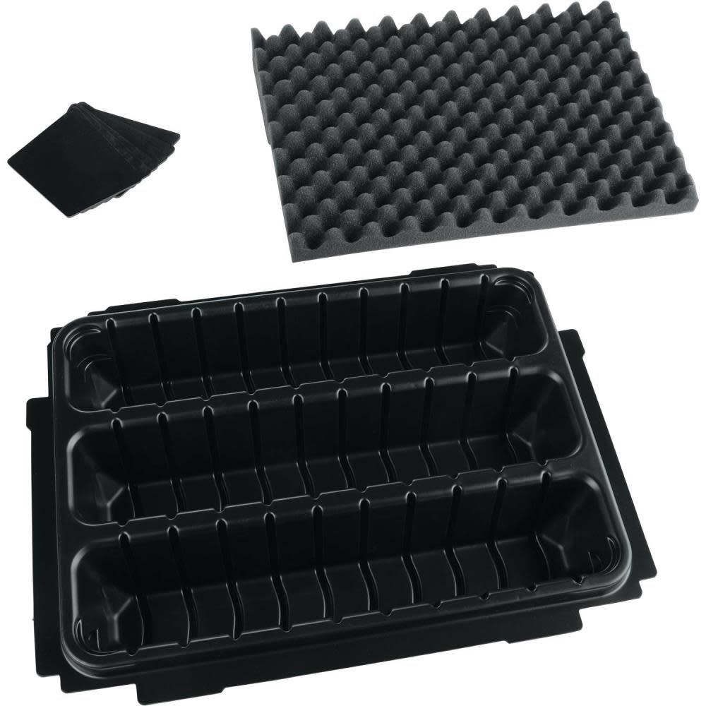 Makita MAKPAC Interlocking Case 3 Row Insert Tray with 6 Dividers and Foam Lid ;