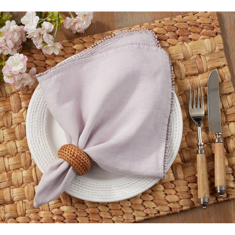 Table Napkins With Pom Pom Design (Set of 4)   20\