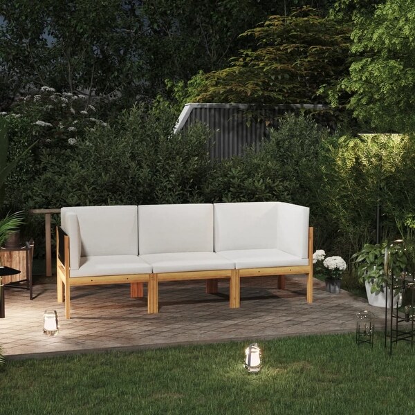 vidaXL Patio Lounge Set Outdoor Sectional Sofa with Cushions Solid Acacia Wood