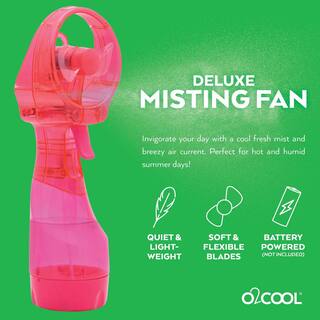 O2COOL Deluxe 3.07 in. Water Misting Personal Fan Raspberry FML0001