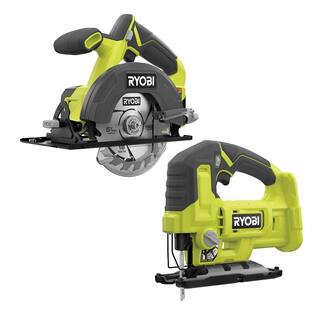 RYOBI ONE+ 18V Cordless 2-Tool Combo Kit with 5 12 in. Circular Saw and Jig Saw (Tools Only) PCL500B-PCL525B