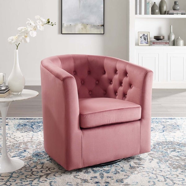 Prospect Tufted Performance Velvet Swivel Armchair