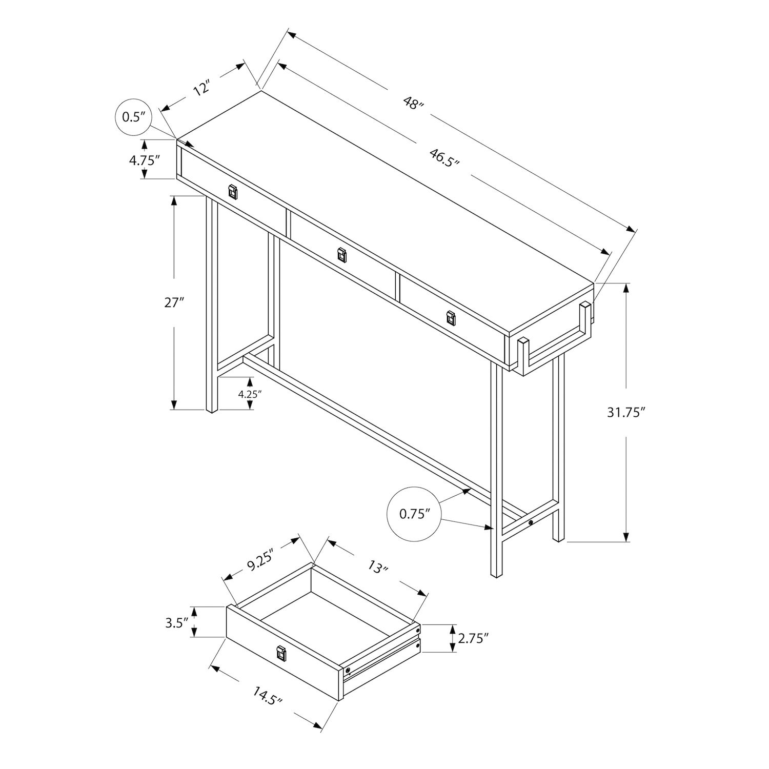 Monarch Entryway Accent Console Table