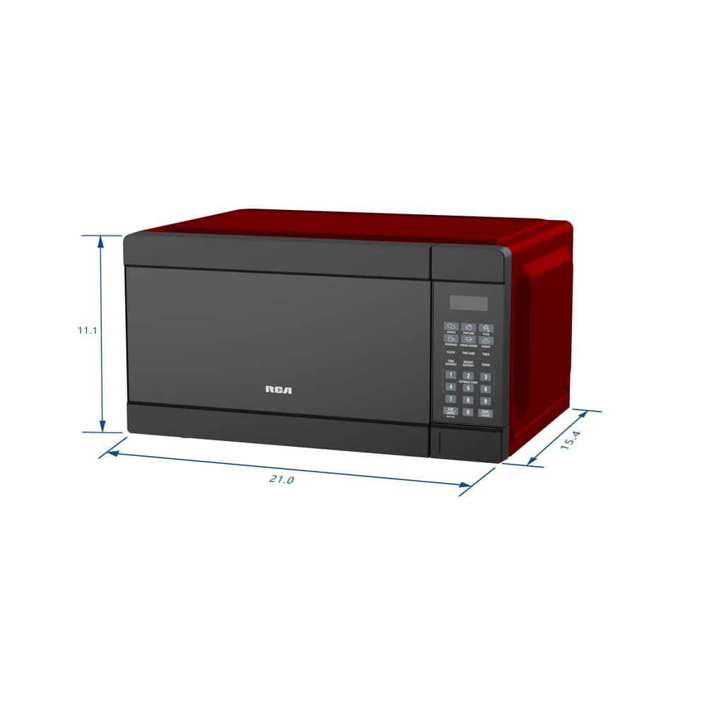 RCA 22 in Width 11 cu ft 1000Watt Countertop Microwave in Red