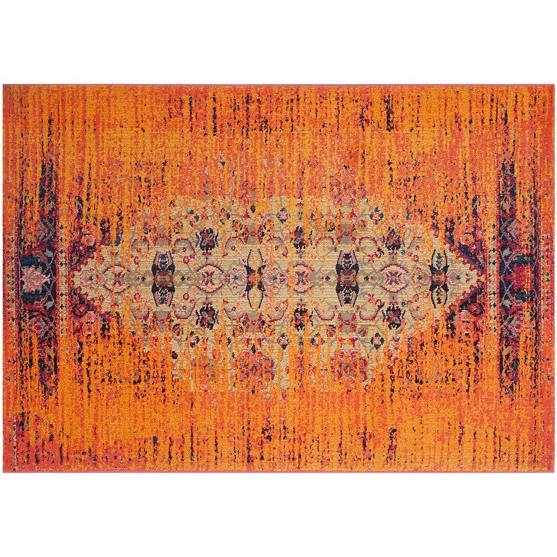 Safavieh Monaco Distressed Orange Geometric Rug