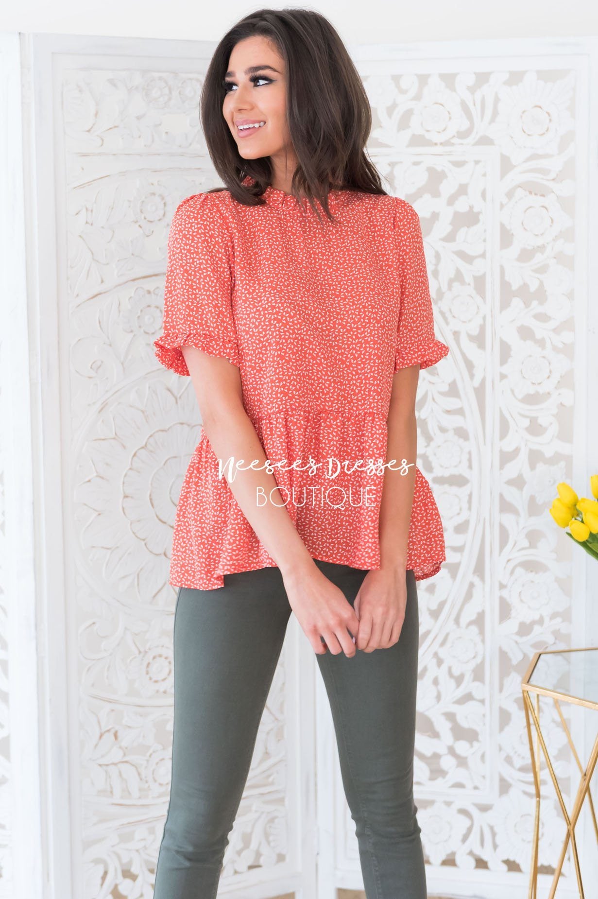 Lift My Spirit Modest Peplum Blouse