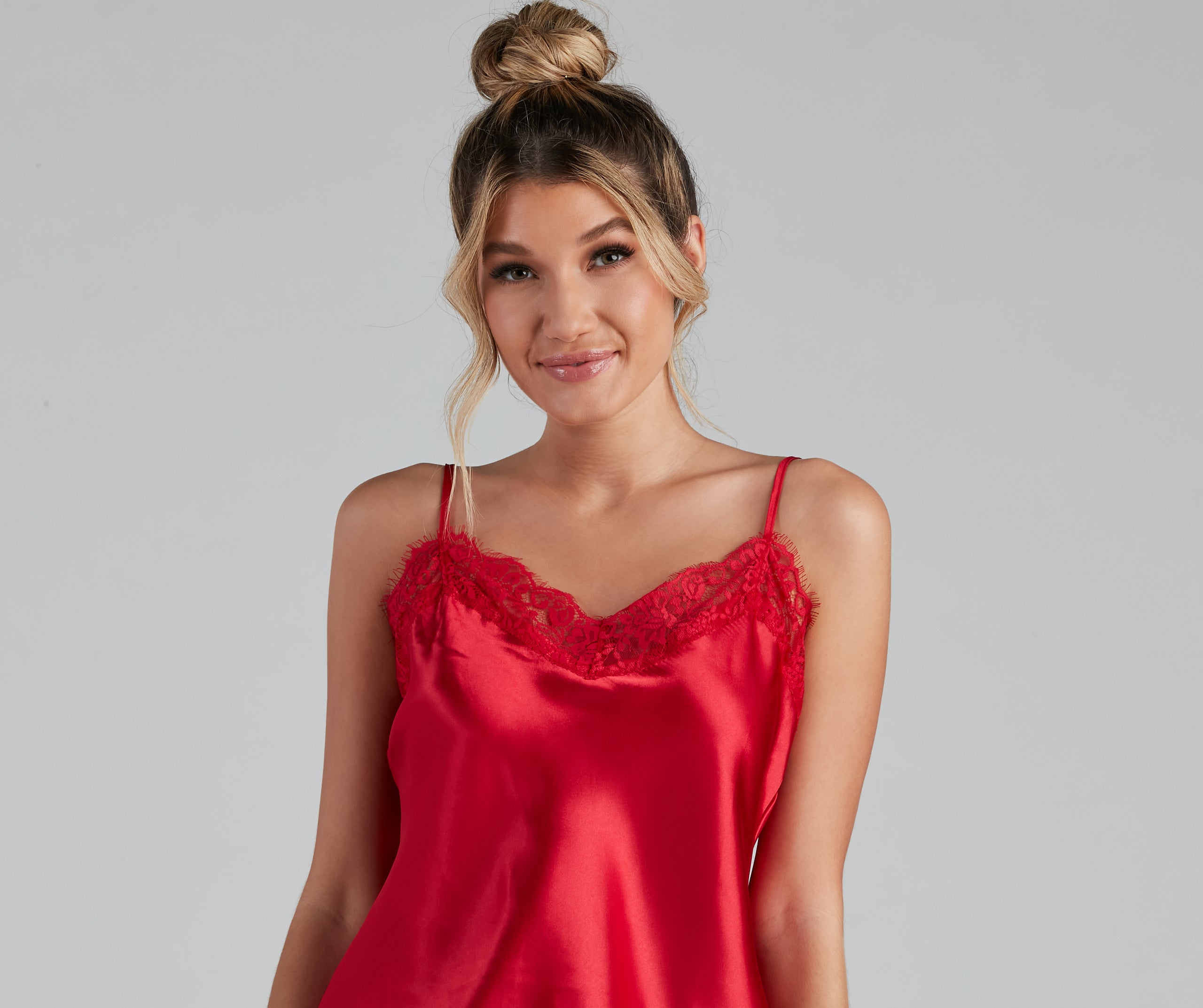 Living In Lace Satin Pajama Set