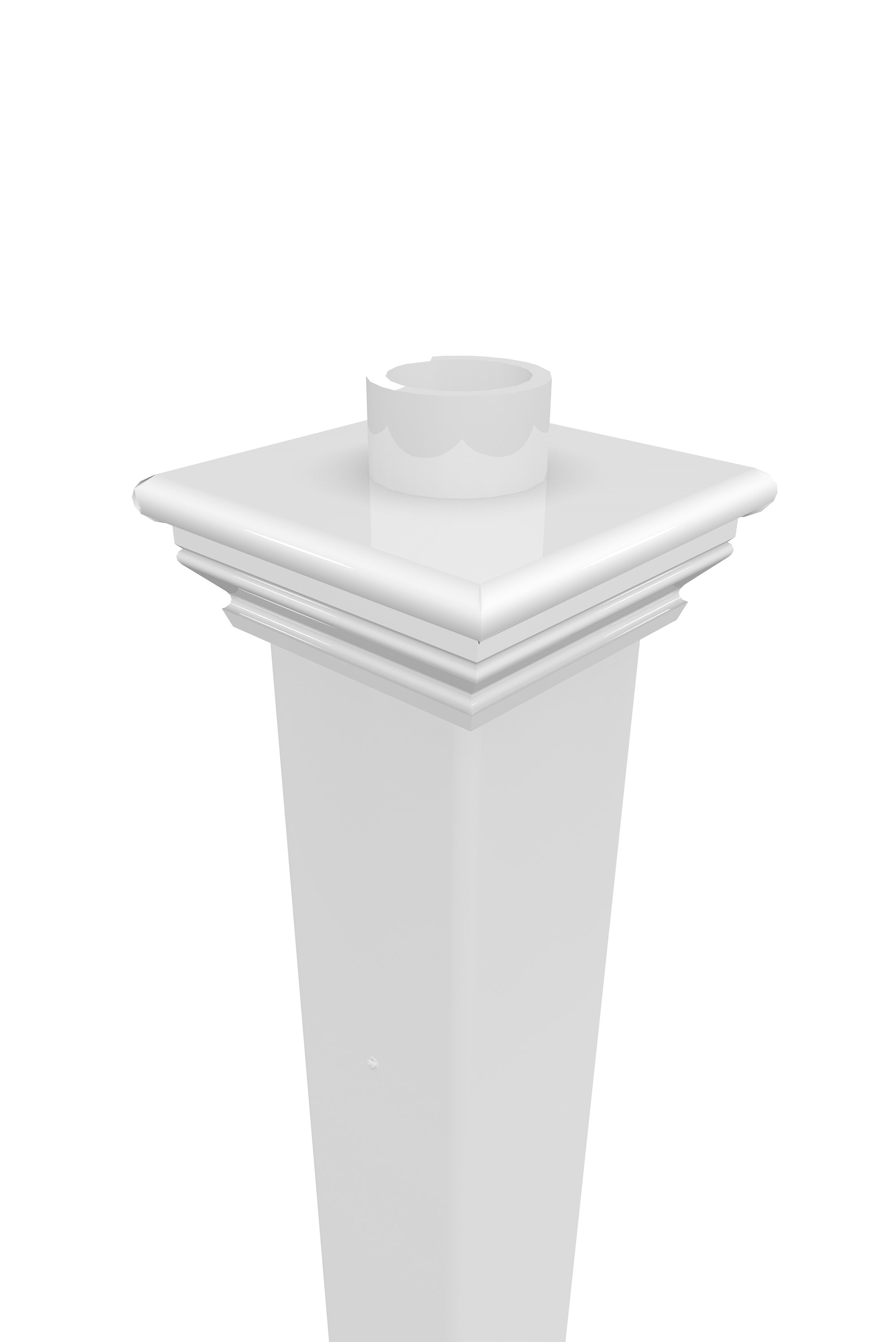 Vita 6 in L x 6 in W x 74 in H Madison Vinyl Post for Outdoor Light Fixture， White， VA94429