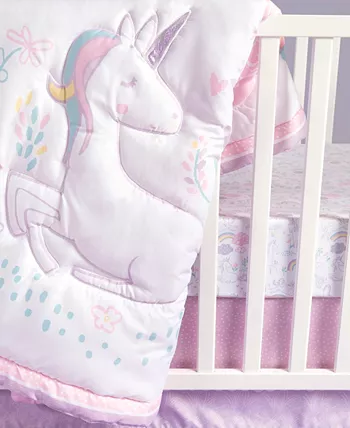 Trend Lab Sammy and Lou Sweet Unicorn 4 Piece Crib Bedding Set