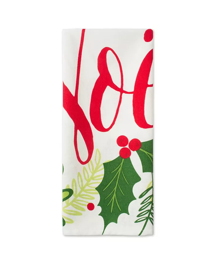 Design Imports Assorted Boughs of Holly Printed Dishtowel Set