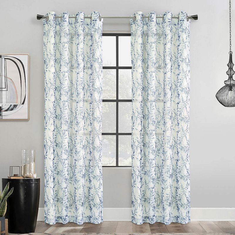 Myne Decor Jenny Grommet Curtain Panel Window Dressing 52 x 95 in Indigo