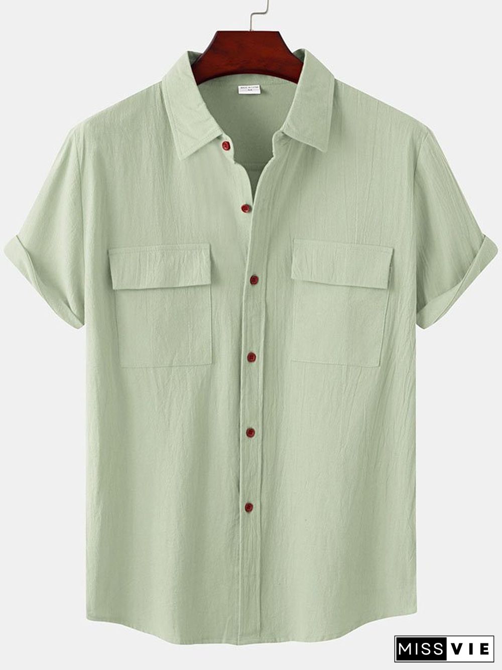 Casual Solid Color Pocket Shirt