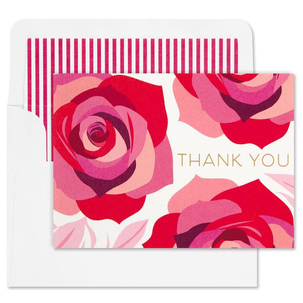 Hallmark  Bold Roses Blank Thank-You Notes, Pack of 10