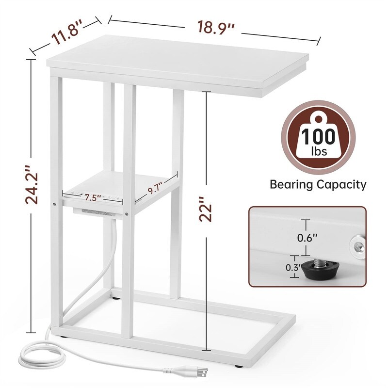 Small Side Tables with USB Ports and Outlets