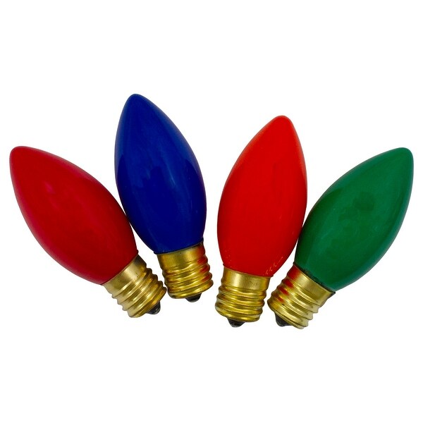 Pack of 4 MultiColored C9 Opaque Christmas Replacement Bulbs