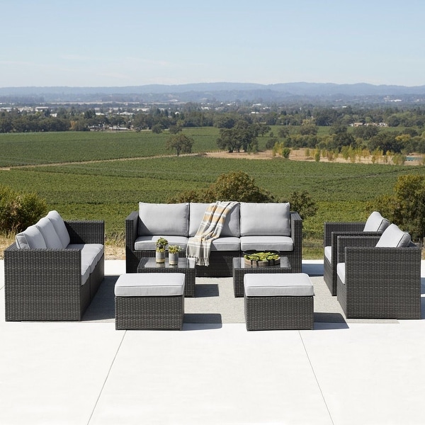 Corvus Trey 12piece Sectional Wicker Patio Sofa Set