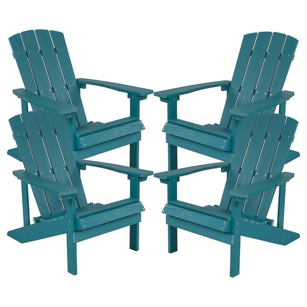 Allweather Poly Resin Wood Outdoor Adirondack Chair (Set of 4)