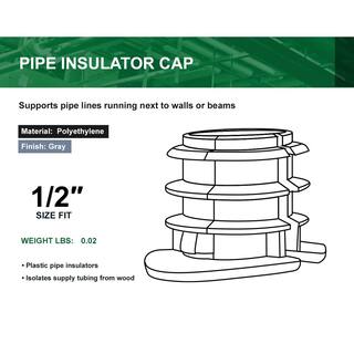 The Plumber's Choice 12 in. PEX Tubing Insulator Cap Metal Stud Insulator Cushions Wiring and Piping from Wood Hard Plastic (10-Pack) 012PXINS-10