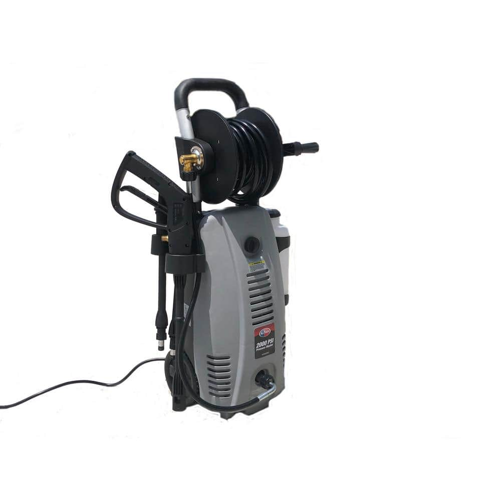 All Power 2000 PSI 16 GPM Electric Pressure Washer with Hose Reel for Buildings Walkway Vehicles and Outdoor Cleaning