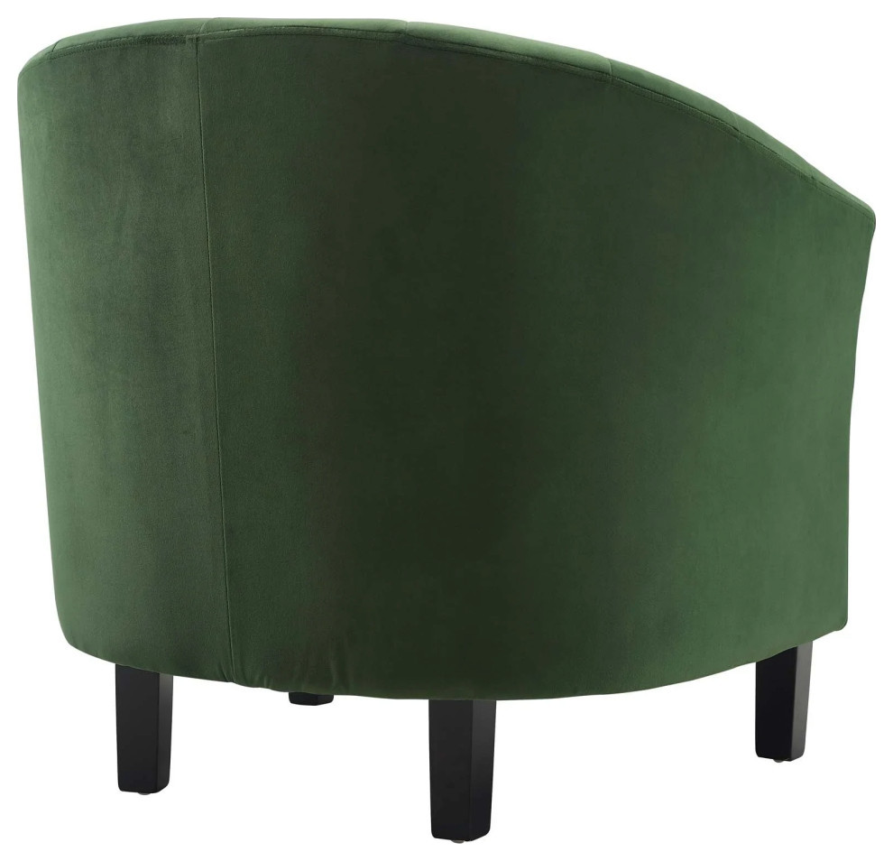 Zoey Emerald Channel Tufted Performance Velvet Armchair   Contemporary   Armchairs And Accent Chairs   by Virgil Stanis Design  Houzz