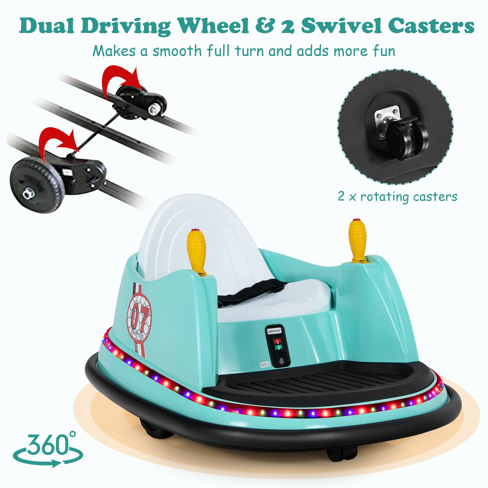 Costzon Bumper Car for Kids, 6V Battery Powered Electric Vehicle w/ Remote Control