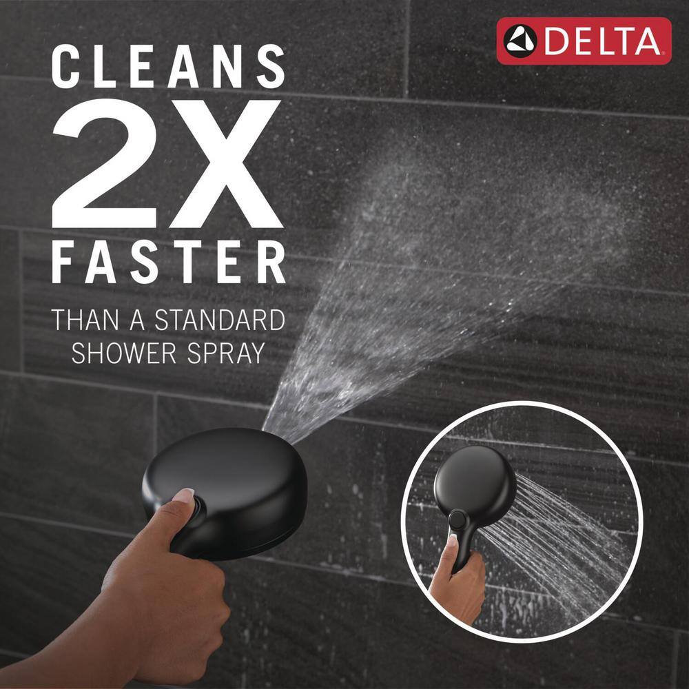 Delta 7-Spray Patterns 4.5 in. Wall Mount Handheld Shower Head 1.75 GPM with Slide Bar and Cleaning Spray in Matte Black 51584-BL