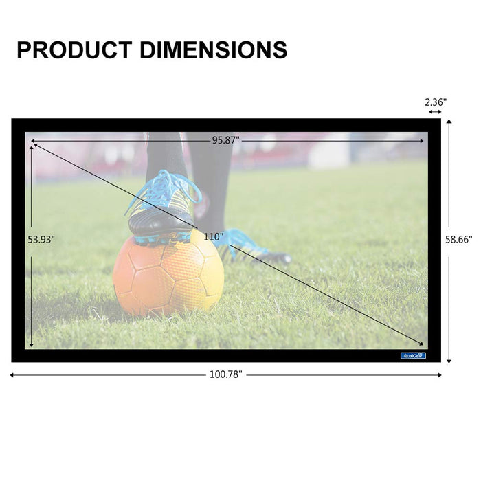 QualGear QGPSFF6169110G 16:9 Fixed Frame Projector Screen 110I