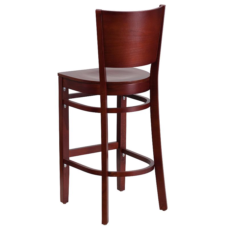 Flash Furniture Lacey Series Solid-Back Wood Restaurant Bar Stool