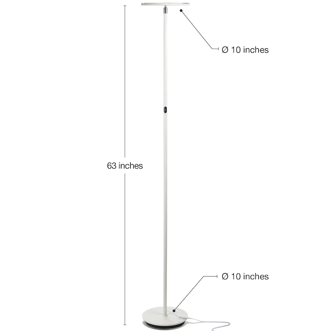 Brightech 63-in White Torchiere Floor Lamp