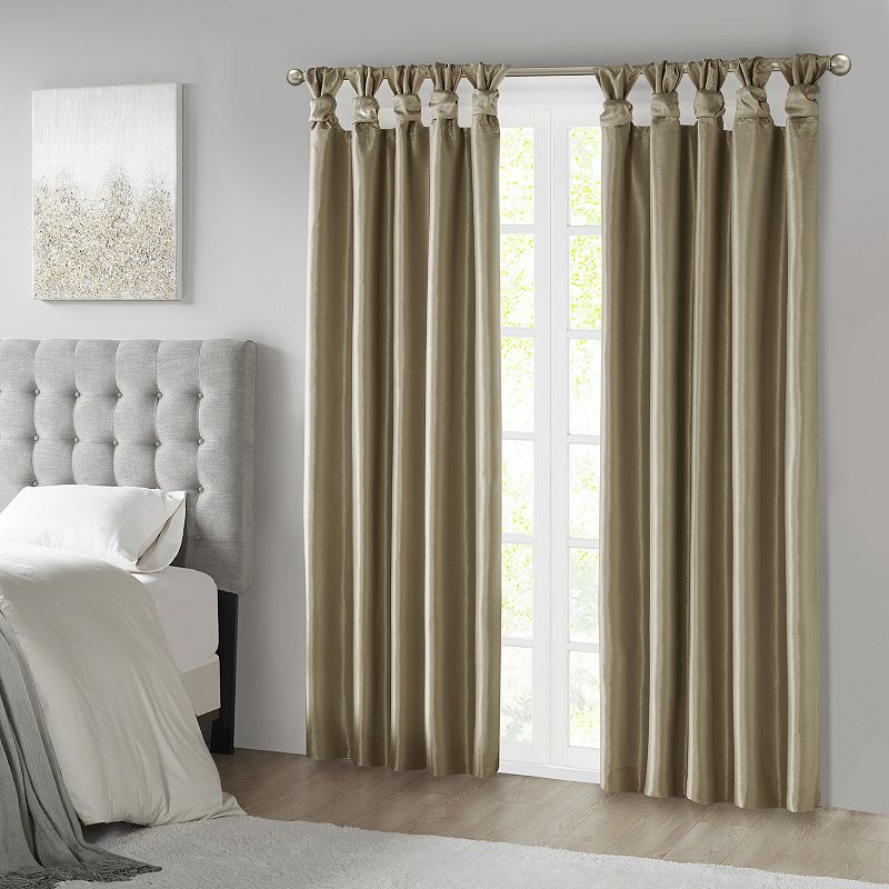 Madison Park 1-Panel Natalie 100% Blackout Thermal Twist Tab Window Curtain