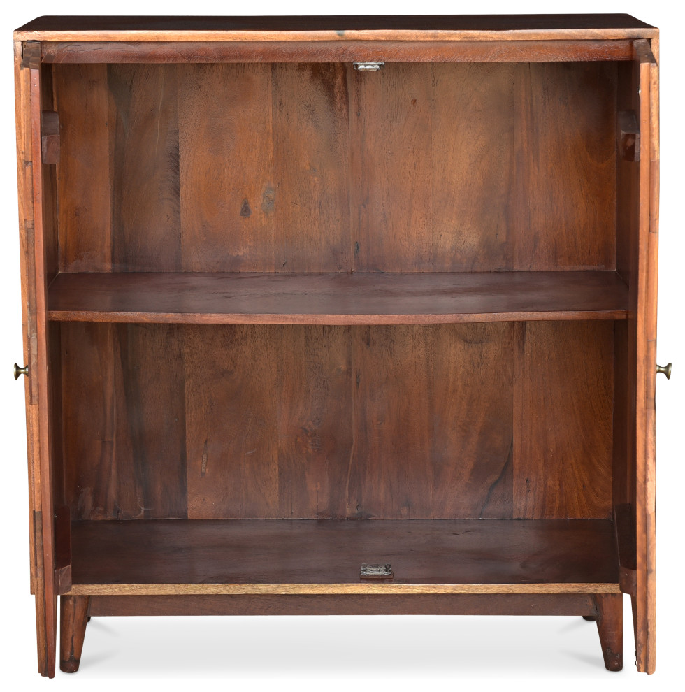 Chevron 2 Door Wooden Cabinet   Midcentury   Accent Chests And Cabinets   by Timbergirl  Houzz