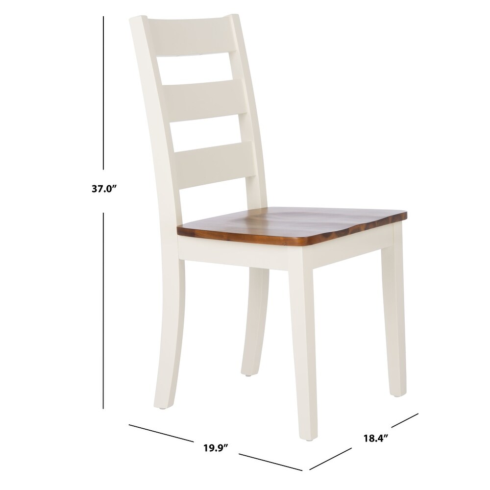 SAFAVIEH Silio Farmhouse Ladder Back Dining Chair   18.4\