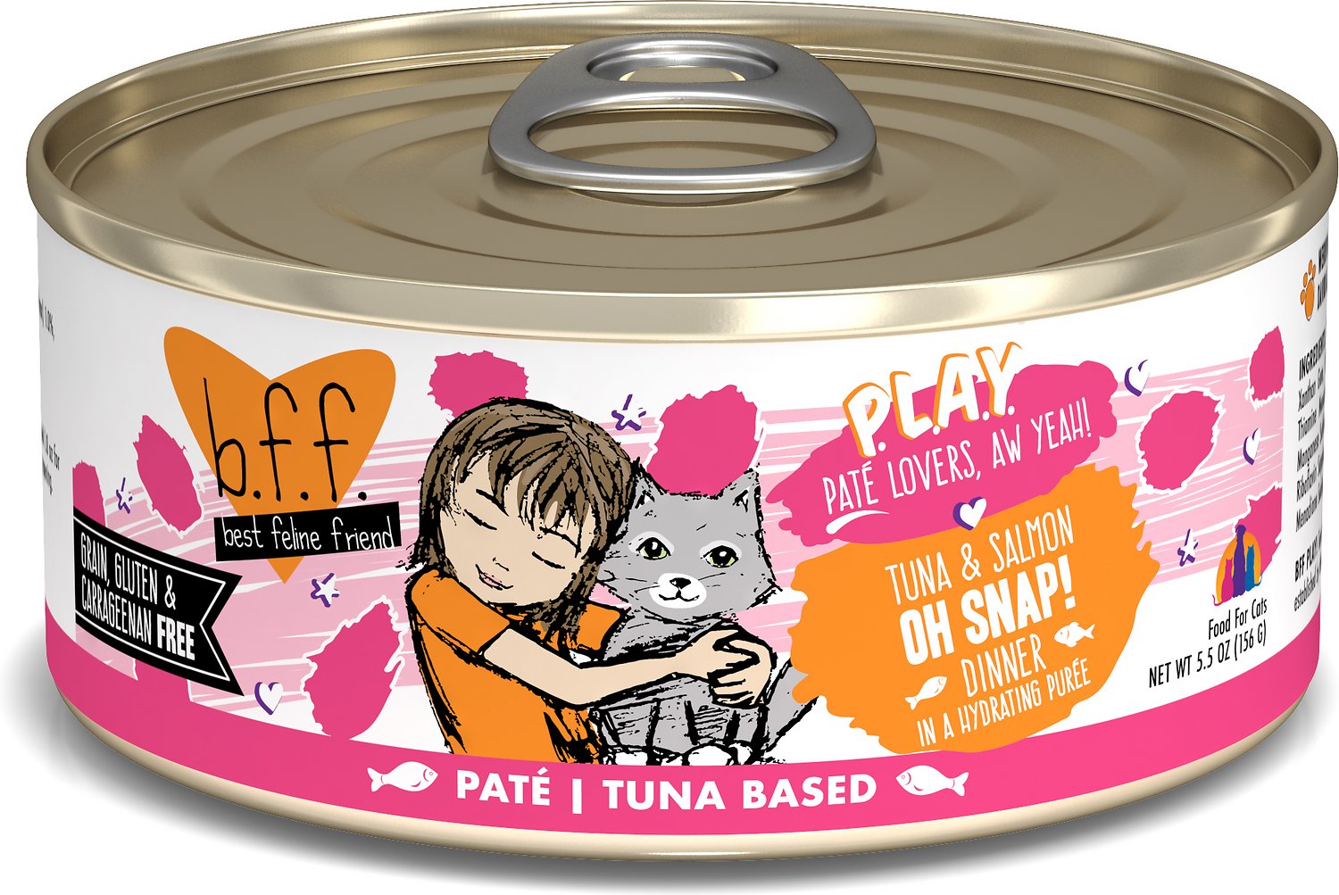 Weruva Cat BFF Play Pate Lovers Tuna and Salmon Oh Snap Dinner In A Hydr