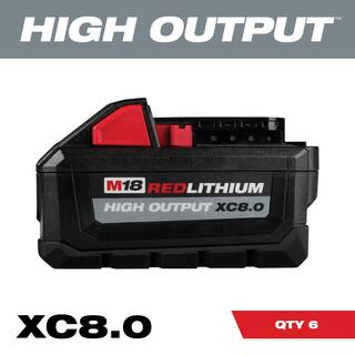 MW M18 18-Volt 8.0 Ah Lithium-Ion High Output XC Battery (6-Pack) 48-11-1882-x3