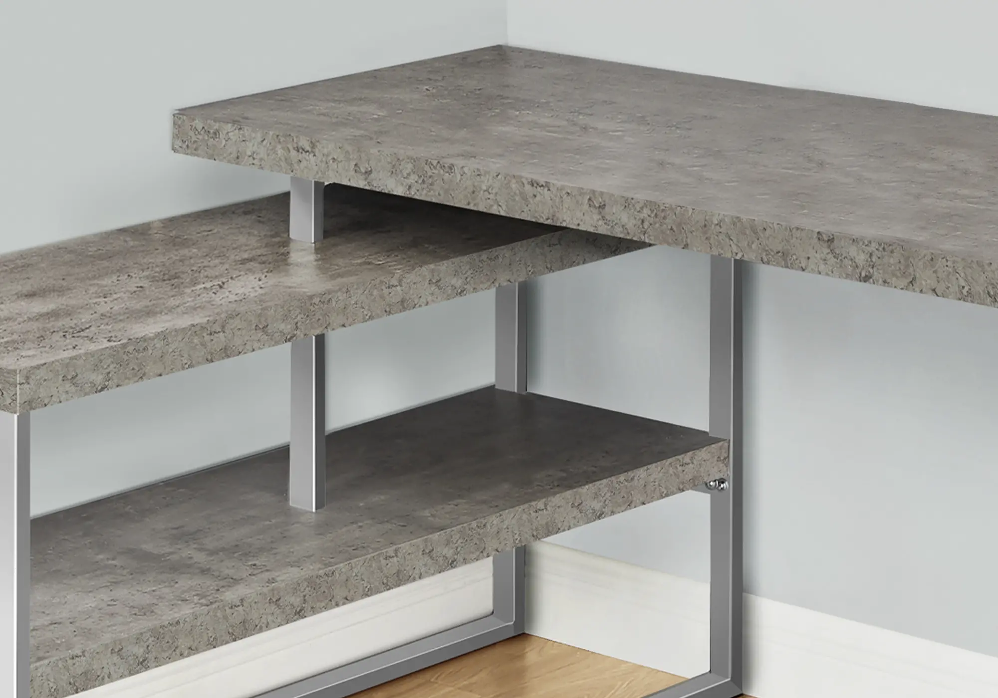 Monarch Gray L-Shaped Desk