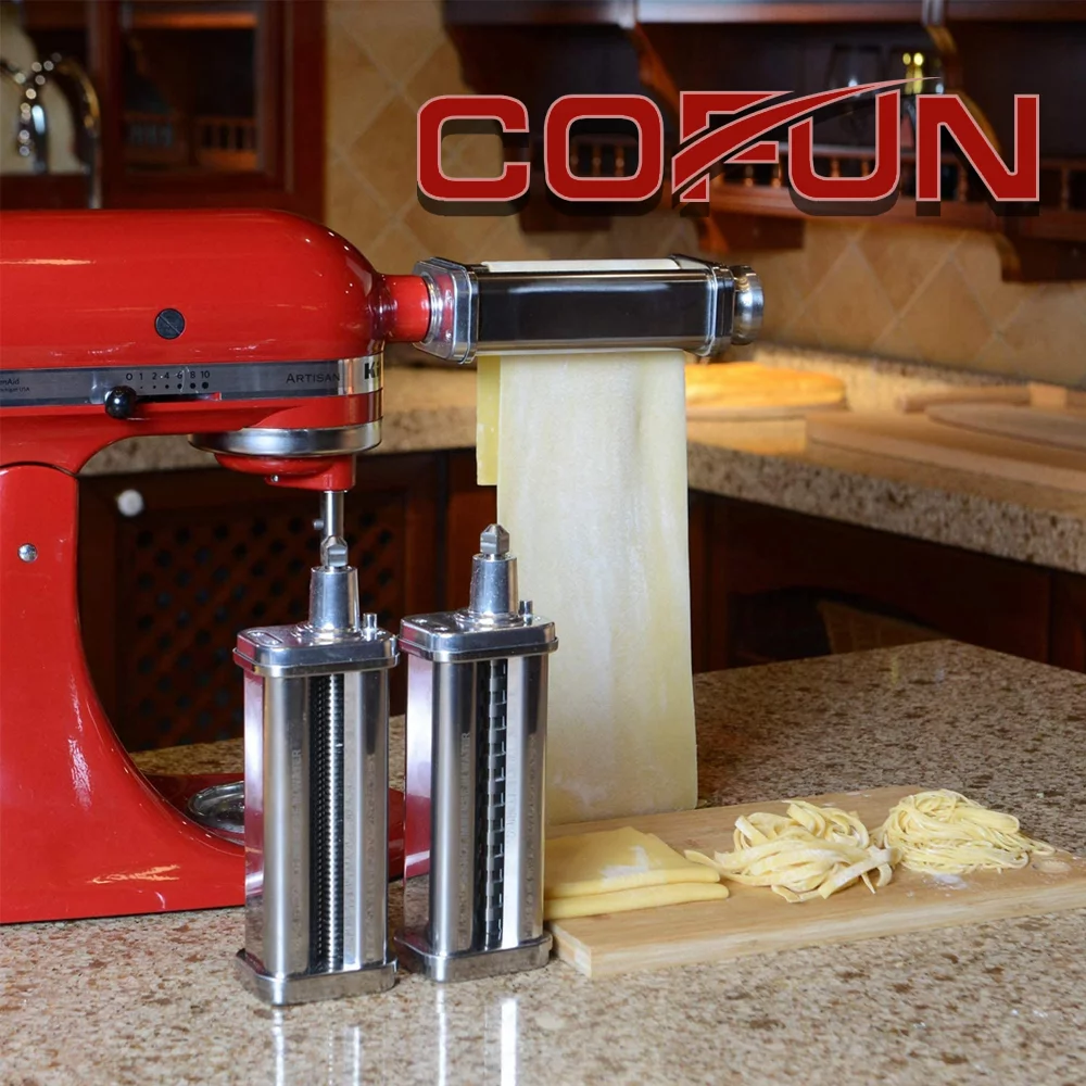 Cofun Pasta Maker for KitchenAid Mixer， Stainless Steel Dough Roller KitchenAid， Pasta Attachment for KitchenAid Mixer