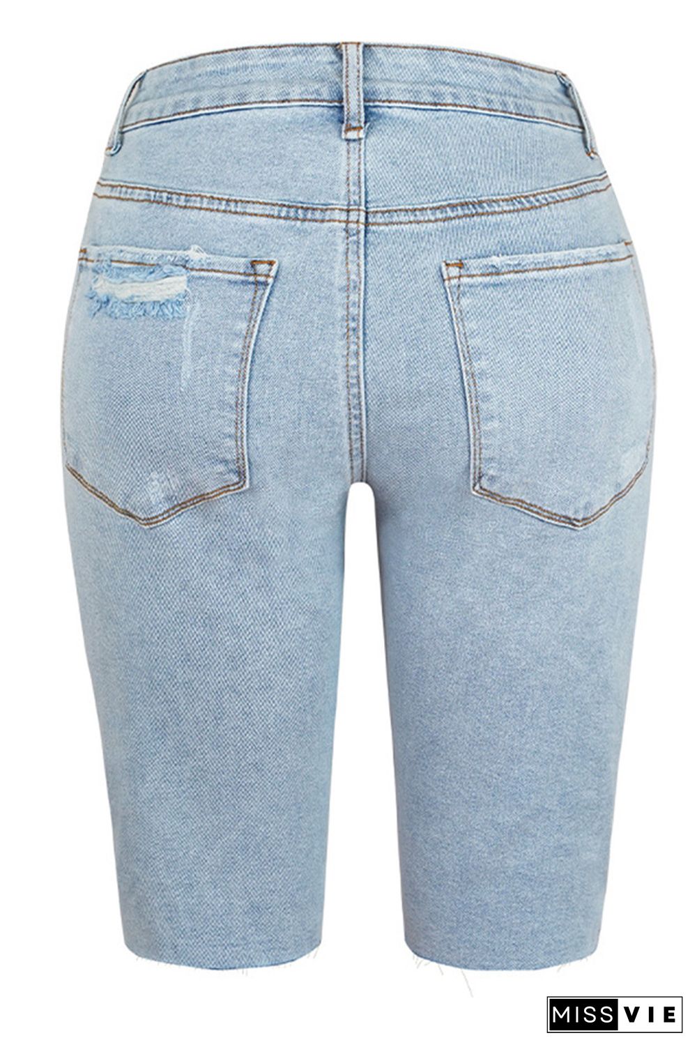 Light Blue Ripped Denim SHorts