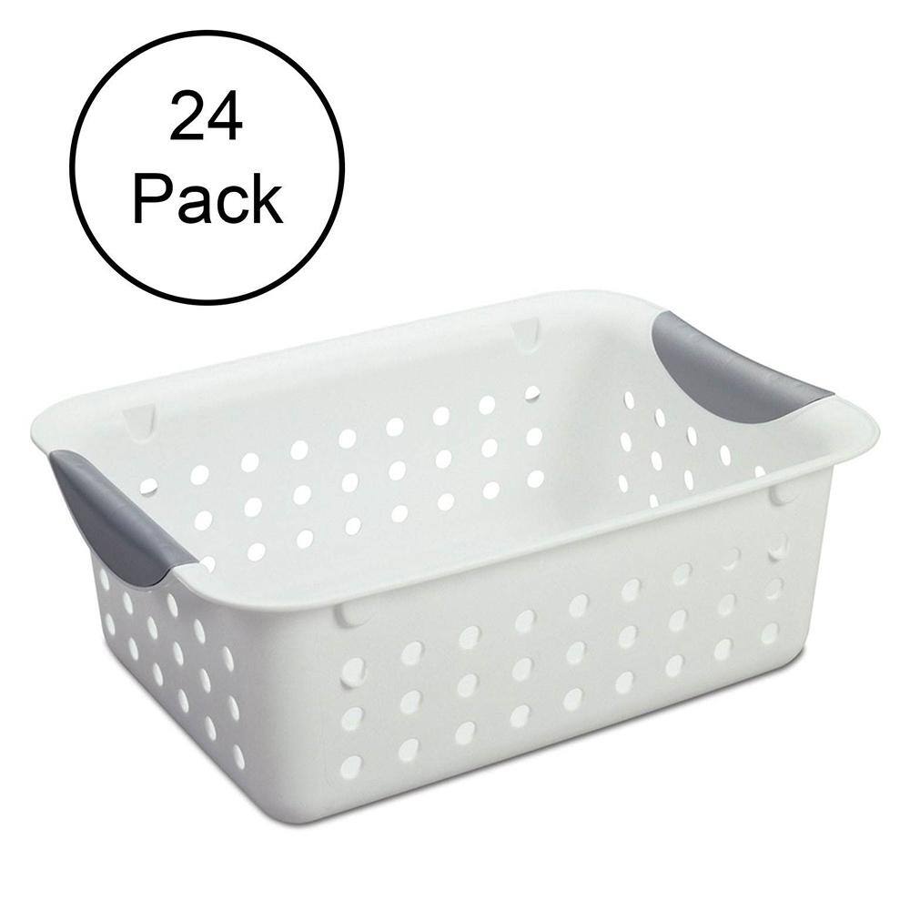 Sterilite 4 in. H x 8 in. W x 11.125 in. D White Plastic Cube Storage Bin 12-Pack 24 x 16228012