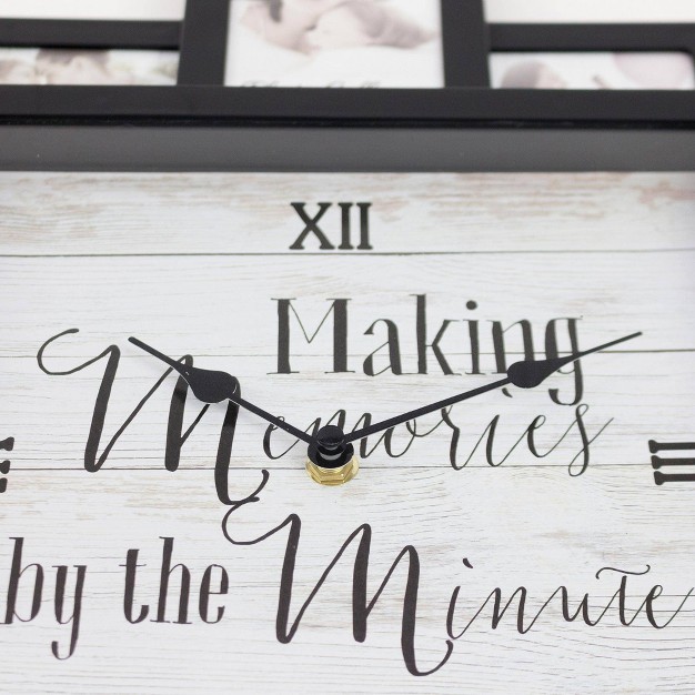 Memories By The Minute x27 Picture Frame Collage Wall Clock Black American Art Decor