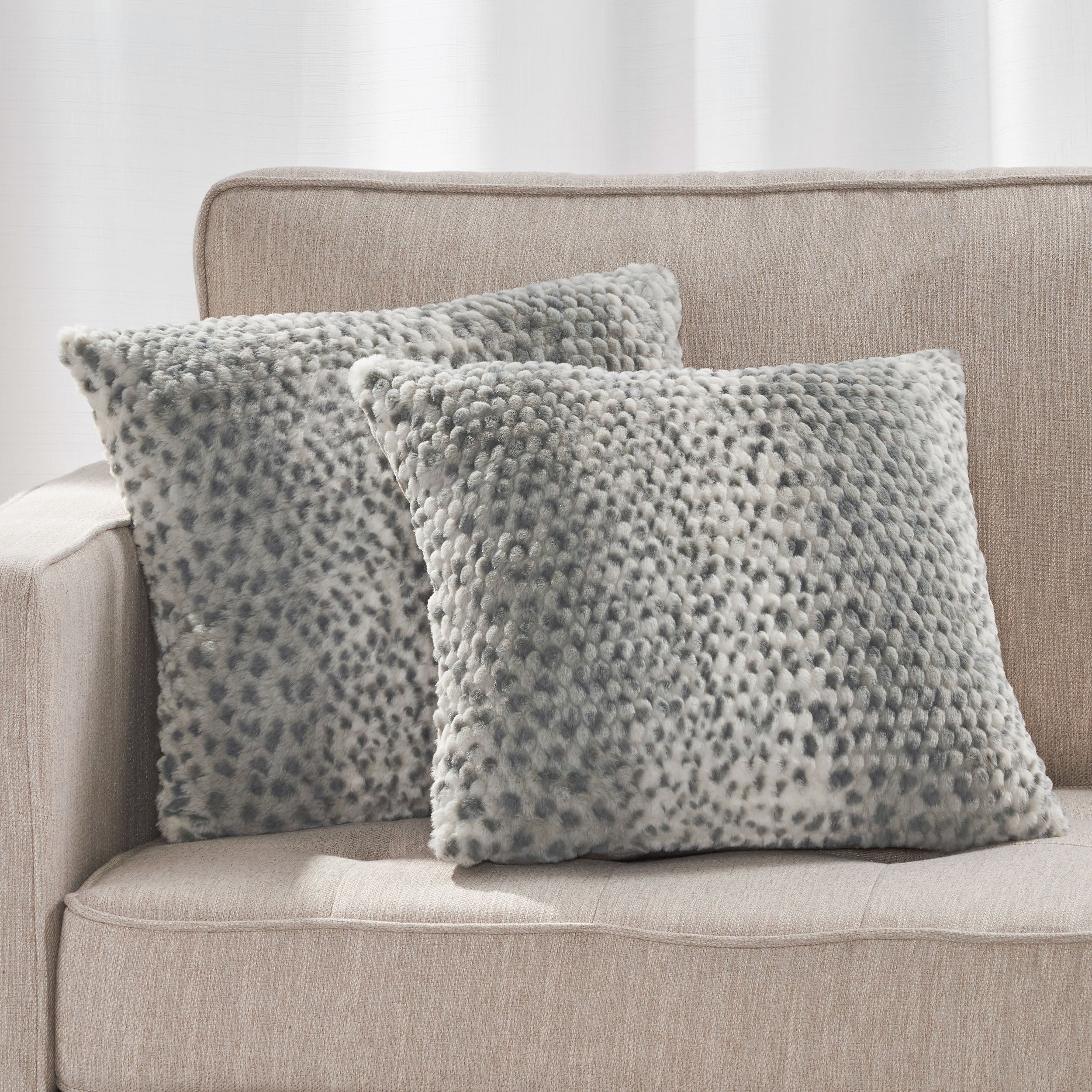 Ellison Modern Glam Faux Fur Throw Pillow