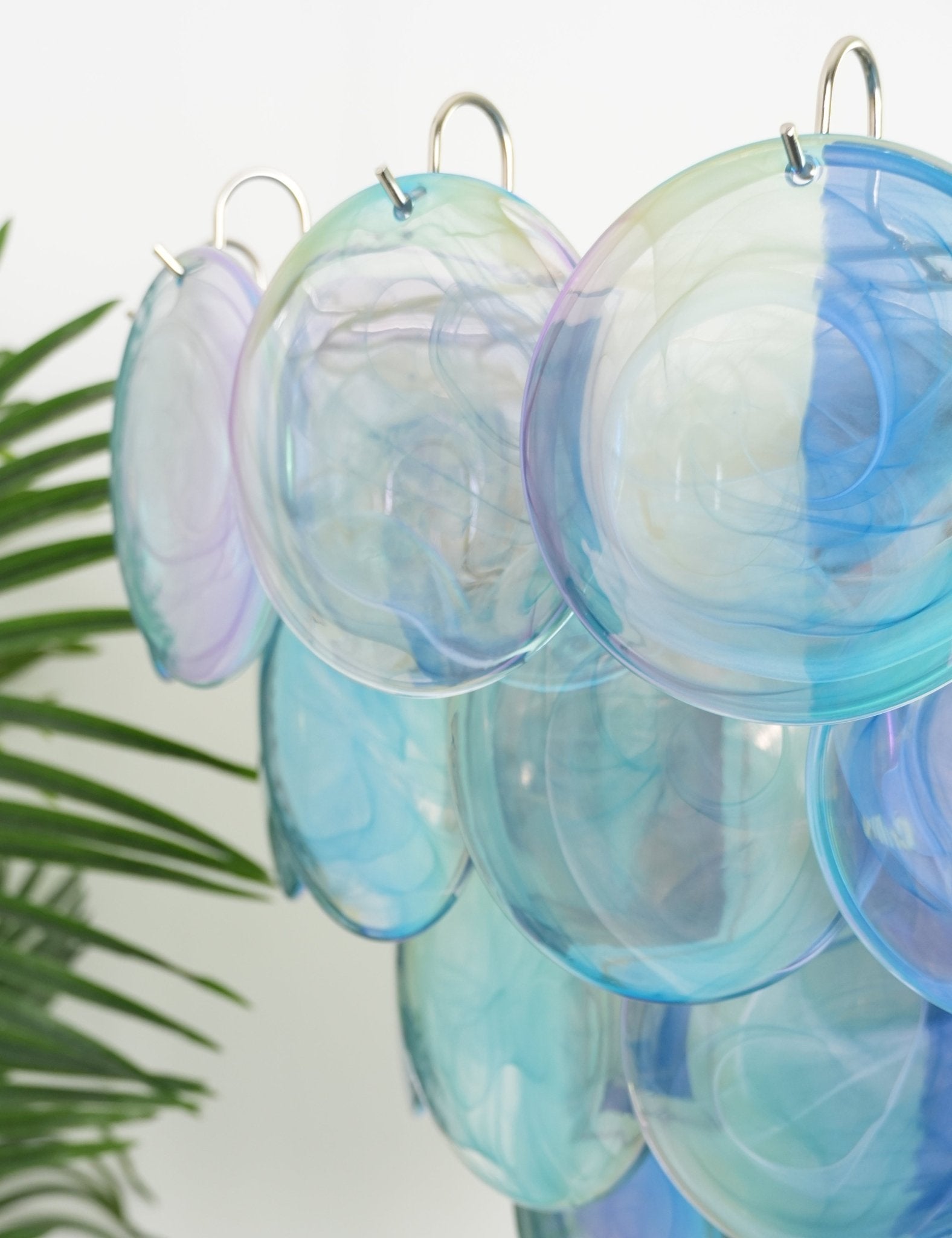 Blue Murano Disc Chandelier